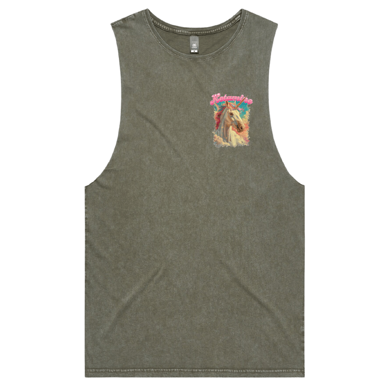 S / Moss / Small Front Design Ketamine Unicorn 💉🦄 - Tank