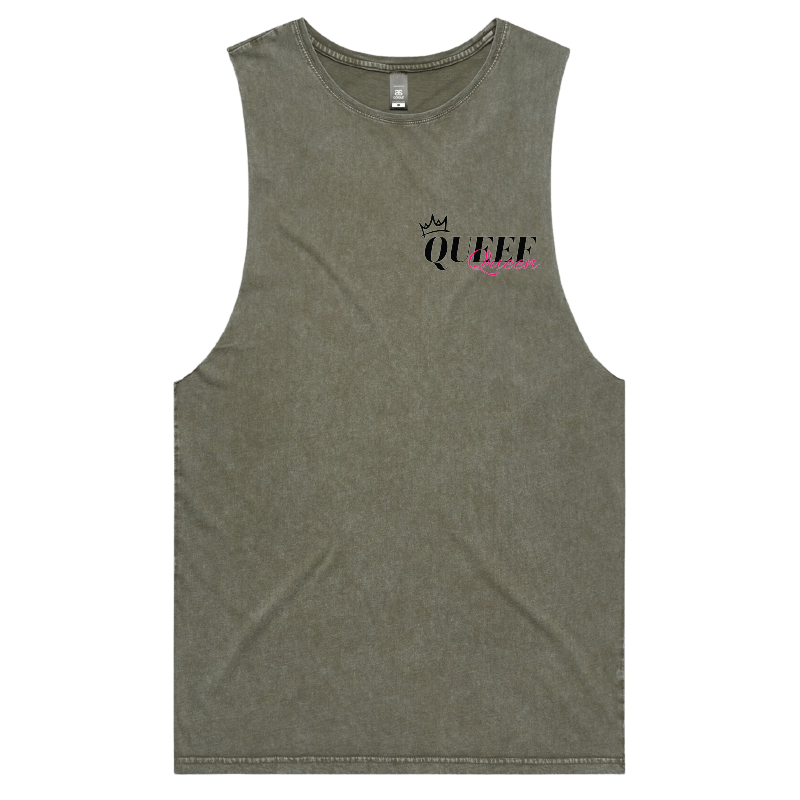 S / Moss / Small Front Design Queef Queen 💨👑 - Tank