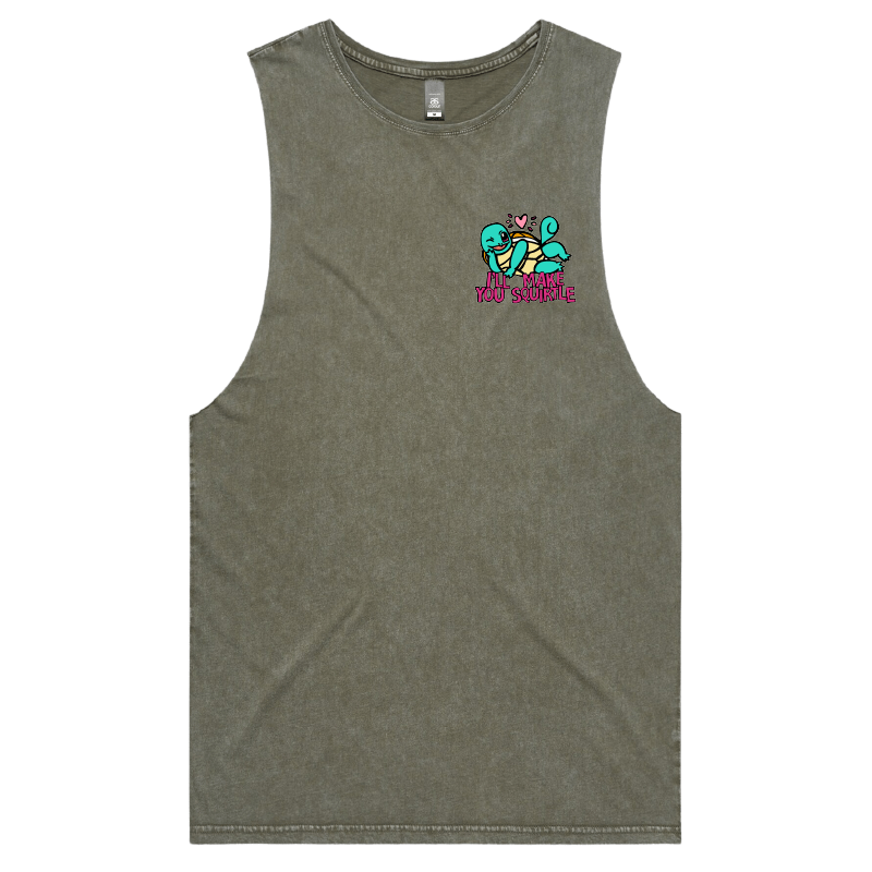 S / Moss / Small Front Design Squirtle Love ❤️💦 – Tank