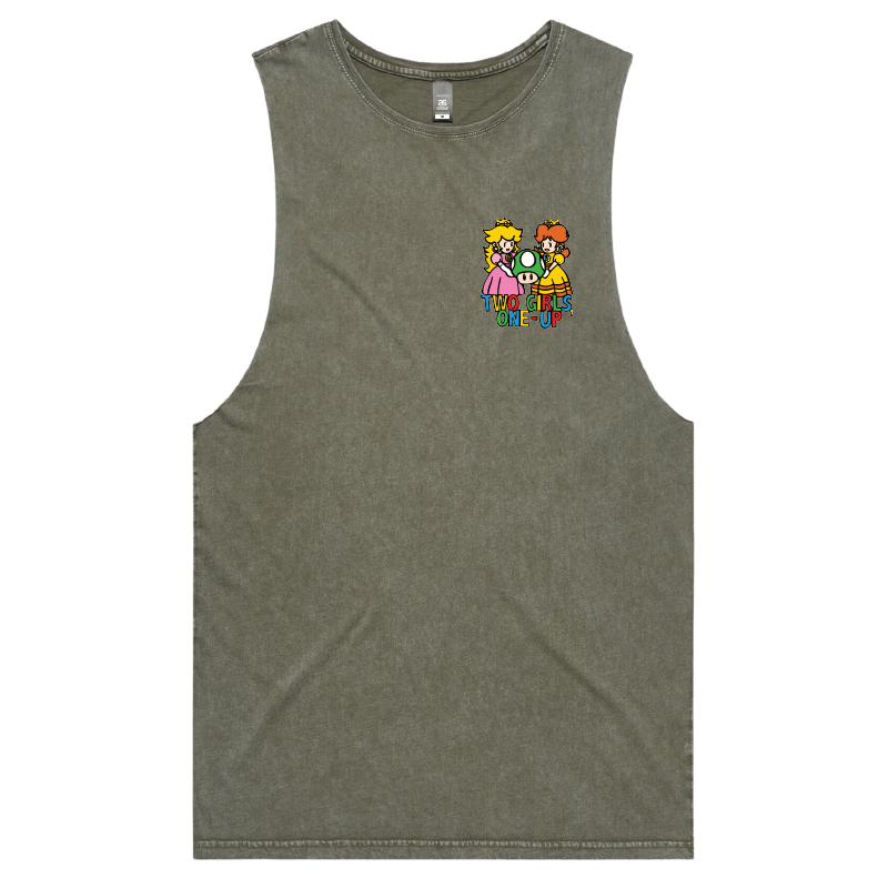 S / Moss / Small Front Design Two Girls One-Up 🍄📤 – Tank