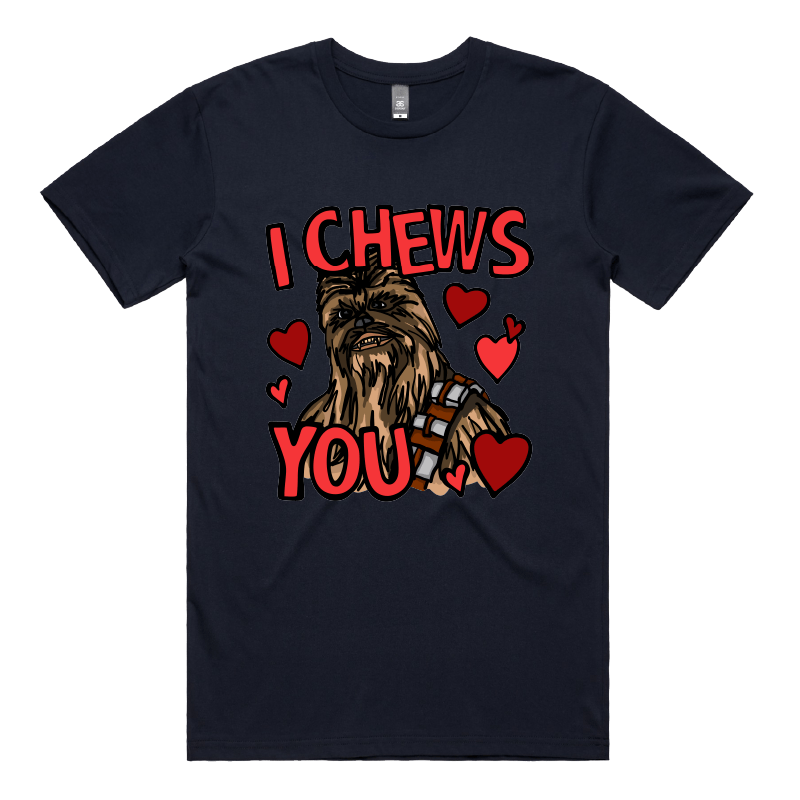 S / Navy / Large Front Design Chewie Love 💈🌹 – Men's T Shirt