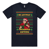 S / Navy / Large Front Design Danny DeGift-o 🎁🧑‍🎄 - Men's T Shirt