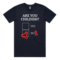 S / Navy / Large Front Design Definitely Not Childish 📋🖕 - Men's T Shirt