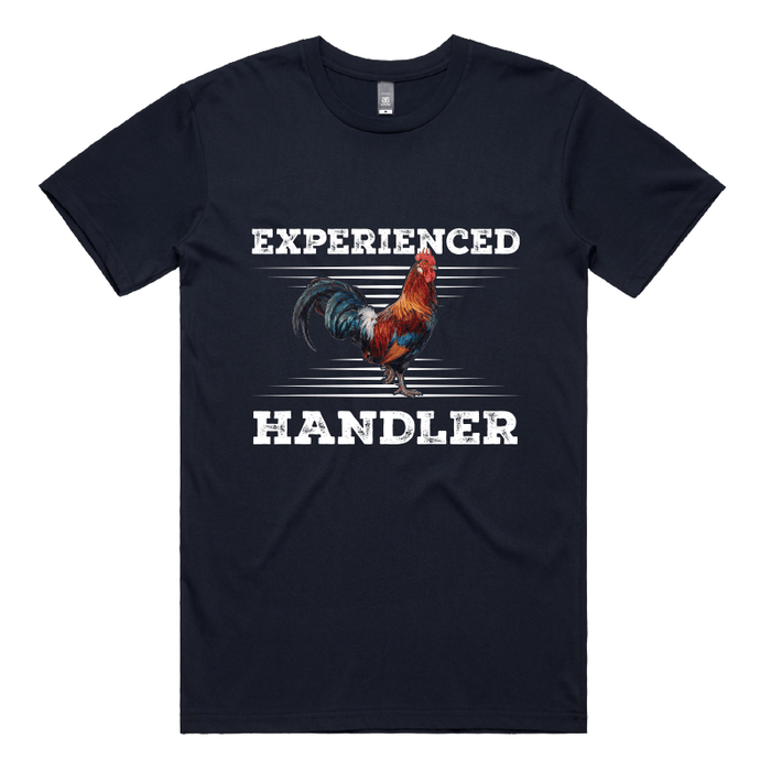 S / Navy / Large Front Design Experienced 🐔 Handler - Men's T Shirt