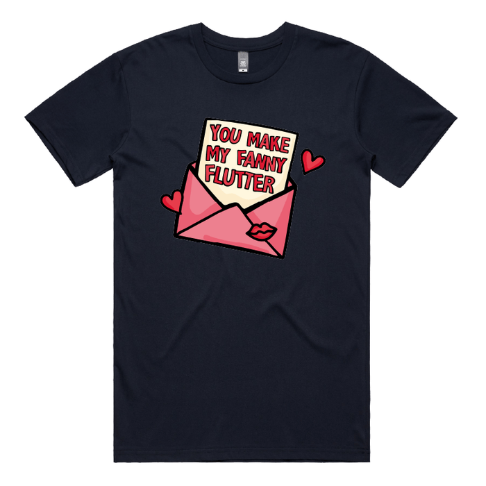 S / Navy / Large Front Design Fanny Flutter 🦋 – Men's T Shirt