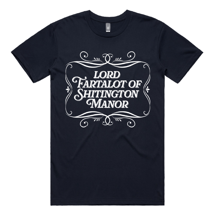 S / Navy / Large Front Design Lord Fartalot 👑💨 – Men's T Shirt