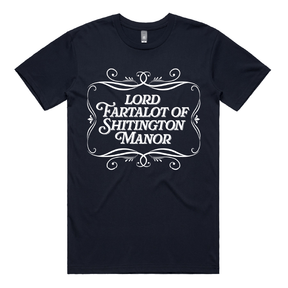 S / Navy / Large Front Design Lord Fartalot 👑💨 – Men's T Shirt