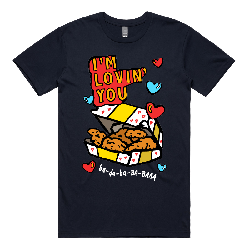 S / Navy / Large Front Design Nugget Love 🍗💞 – Men's T Shirt