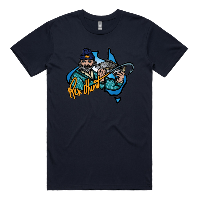 S / Navy / Large Front Design Rex Hunt Fishing 🎣🛥️ - Men's T Shirt