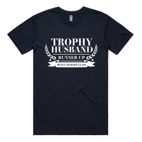 S / Navy / Large Front Design Runner Up Husband 👨🥈 – Men's T Shirt