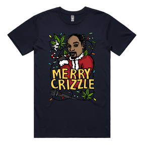S / Navy / Large Front Design Snoop Crizzle 🔥🎄 - Men's T Shirt
