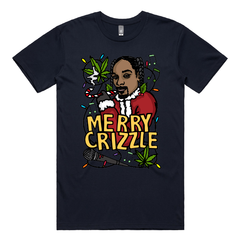 S / Navy / Large Front Design Snoop Crizzle 🔥🎄 - Men's T Shirt