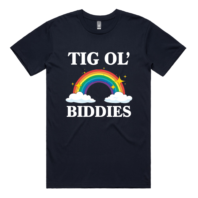 S / Navy / Large Front Design Tig Ol’ Biddies 🍒🤤 - Men's T Shirt
