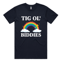 S / Navy / Large Front Design Tig Ol’ Biddies 🍒🤤 - Men's T Shirt