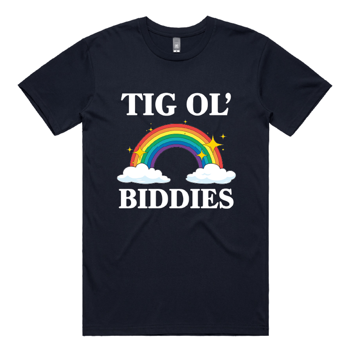 S / Navy / Large Front Design Tig Ol’ Biddies 🍒🤤 - Men's T Shirt
