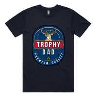 S / Navy / Large Front Design Trophy Dad 2heys 🍺🏆 – Men's T Shirt