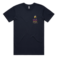 S / Navy / Small Front Design Besties Before Testies 👭🥰 – Men's T Shirt