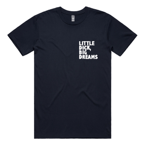 S / Navy / Small Front Design Big Dreamer 🍆💭 – Men's T Shirt