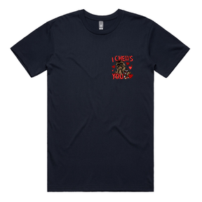S / Navy / Small Front Design Chewie Love 💈🌹 – Men's T Shirt