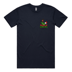 S / Navy / Small Front Design Drink Up Grinches 😈🎄 - Men's T Shirt