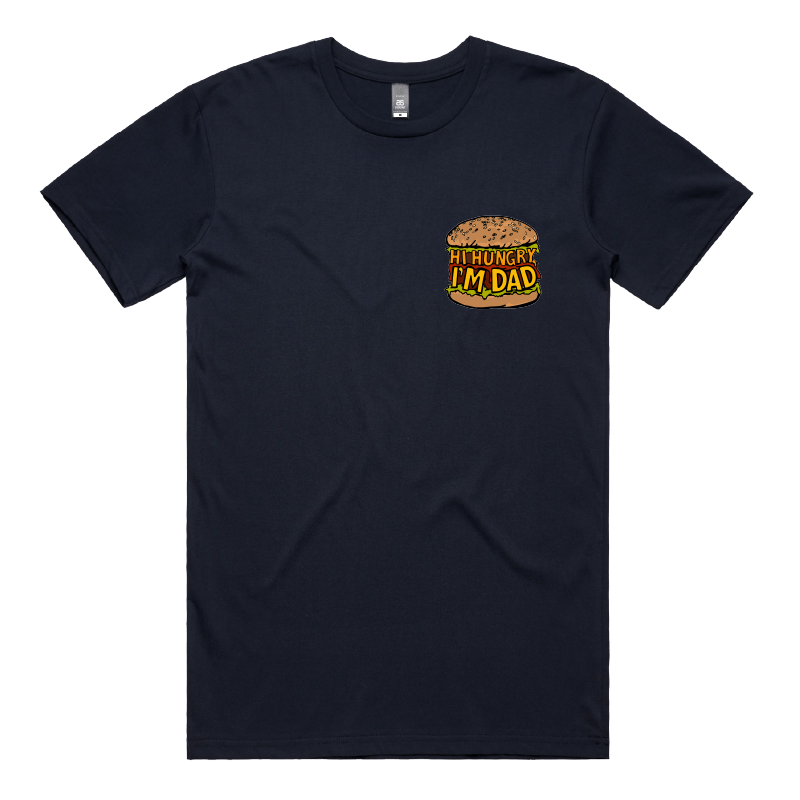 S / Navy / Small Front Design Hi Hungry, I'm Dad 🍔 - Men's T Shirt