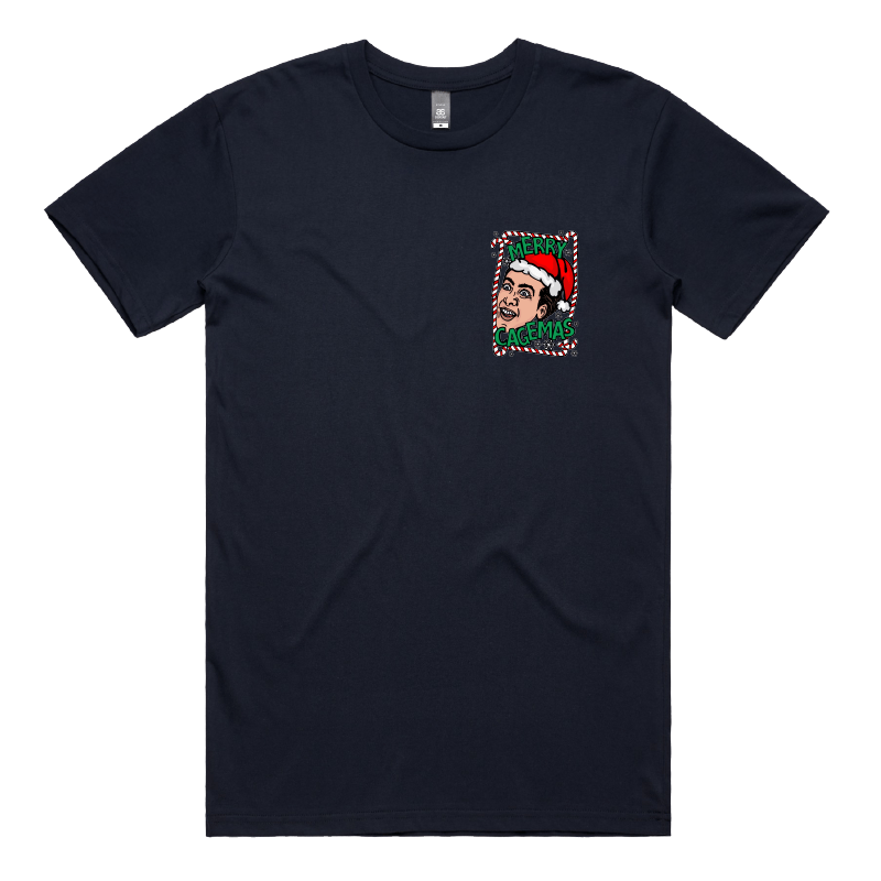 S / Navy / Small Front Design Merry Cagemas Saint Nicholas 🤪🎅 - Men's T Shirt