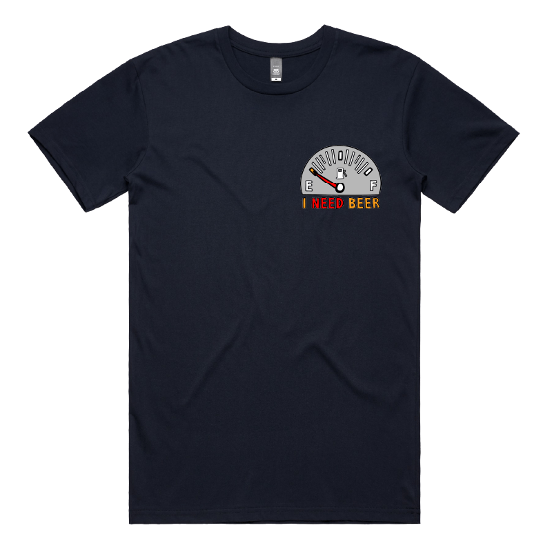 S / Navy / Small Front Design Need Beer 🍺⛽ – Men's T Shirt