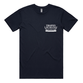 S / Navy / Small Front Design Runner Up Husband 👨🥈 – Men's T Shirt