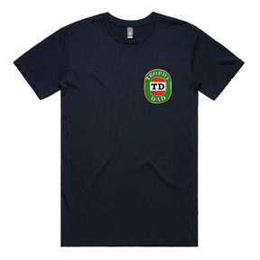 S / Navy / Small Front Design Trophy Dad Victor Bravo 🍺🏆 – Men's T Shirt