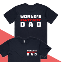 S / Navy / Small Front & Large Back Design Baddie Daddy 👴💋 – Men's T Shirt