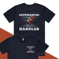 S / Navy / Small Front & Large Back Design Experienced 🐔 Handler - Men's T Shirt