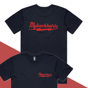 S / Navy / Small Front & Large Back Design My Back Hurts 🧰 – Men's T Shirt