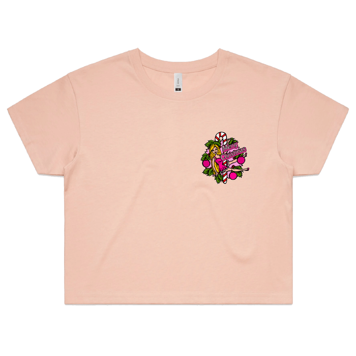 S / Pink Barbee Christmas 👠🎄 - Women's Crop Top