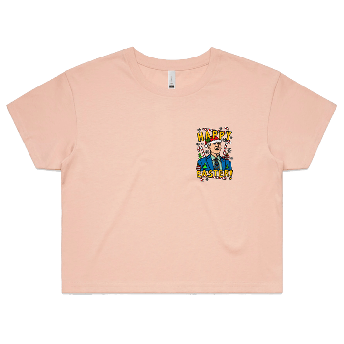 S / Pink Biden Christmas 👨‍🦳🥚 - Women's Crop Top