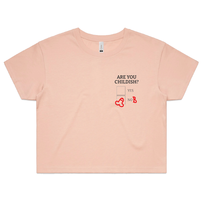 S / Pink Definitely Not Childish 📋🖕 - Women's Crop Top