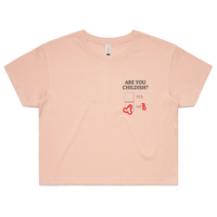 S / Pink Definitely Not Childish 📋🖕 - Women's Crop Top