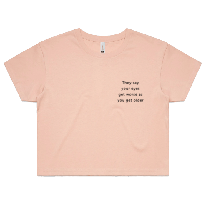 S / Pink Eyes Get Worse... 👓❌ – Women's Crop Top