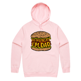 S / Pink / Large Front Design Hi Hungry, I'm Dad 🍔 - Unisex Hoodie