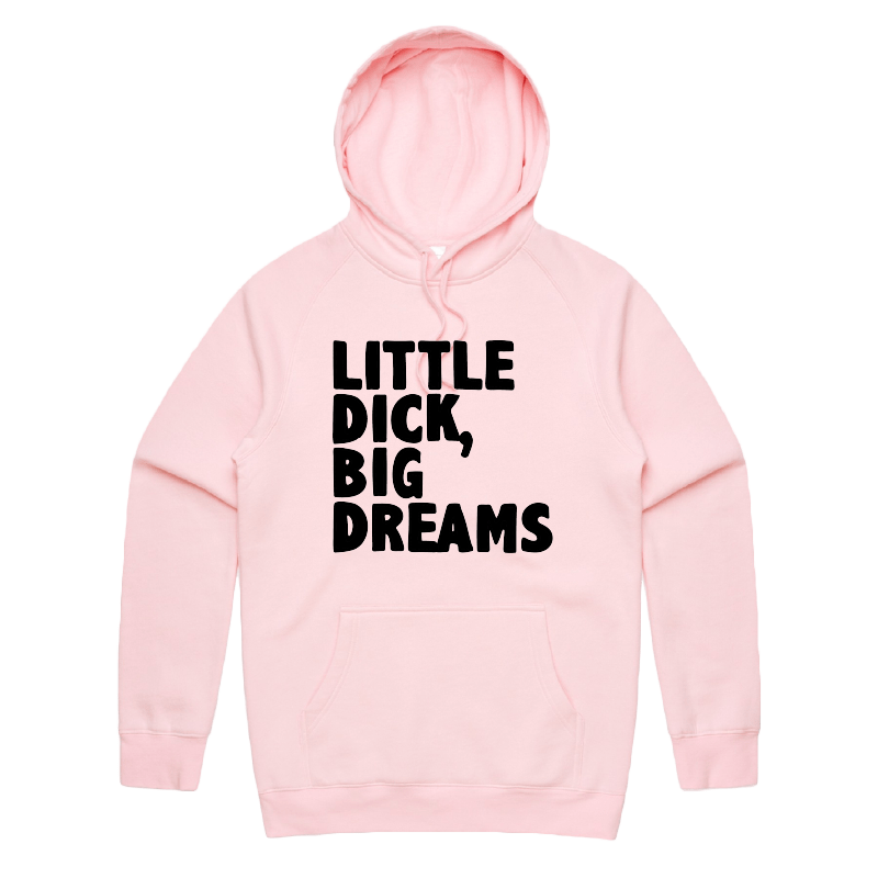 S / Pink / Large Front Print Big Dreamer 🍆💭 – Unisex Hoodie