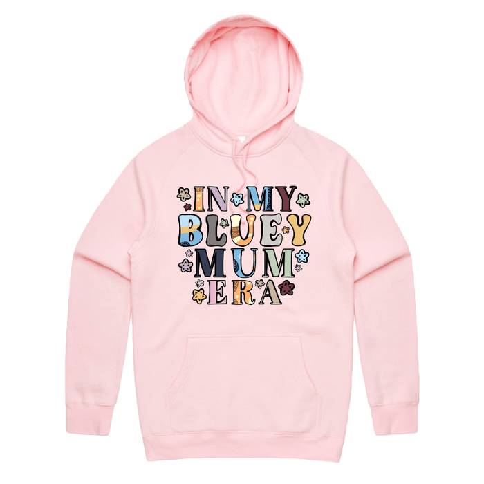 S / Pink / Large Front Print Bluey Mum Era – Unisex Hoodie