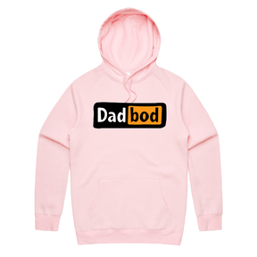 S / Pink / Large Front Print DadBod Logo 💻🧻 – Unisex Hoodie