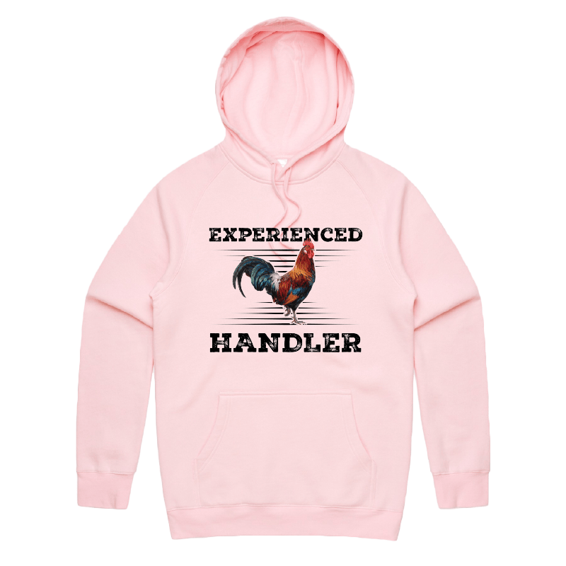 S / Pink / Large Front Print Experienced 🐔 Handler - Unisex Hoodie