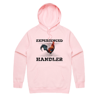 S / Pink / Large Front Print Experienced 🐔 Handler - Unisex Hoodie