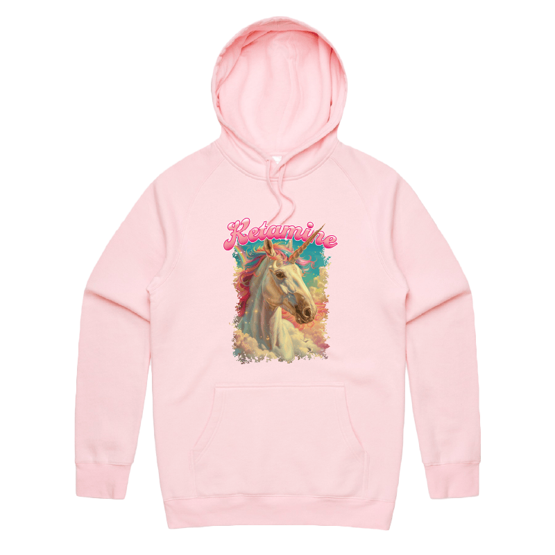 S / Pink / Large Front Print Ketamine Unicorn 💉🦄 - Unisex Hoodie