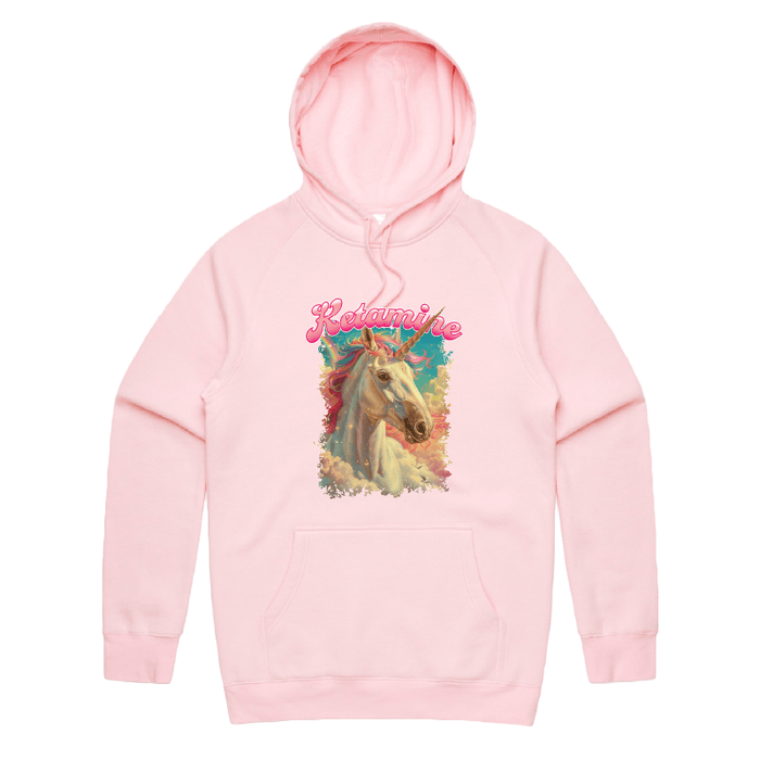 S / Pink / Large Front Print Ketamine Unicorn 💉🦄 - Unisex Hoodie