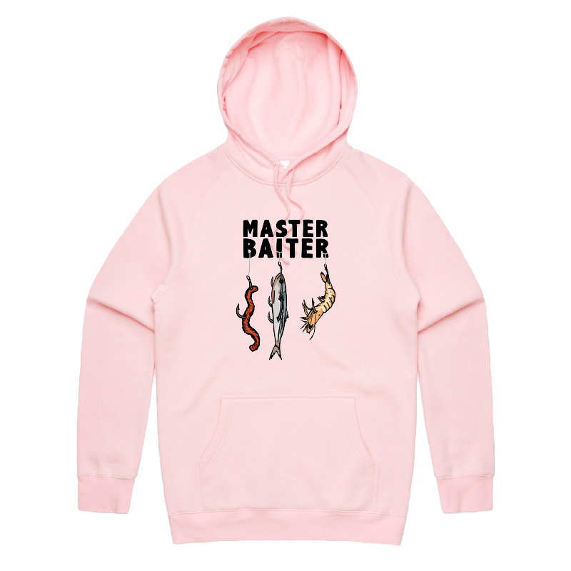S / Pink / Large Front Print Master Baiter 🎣 - Unisex Hoodie