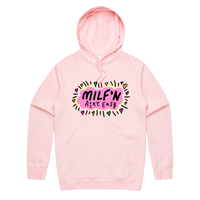 S / Pink / Large Front Print Milf'n Ain't Easy 👩🎖️ – Unisex Hoodie