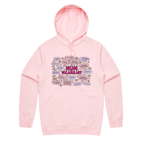 S / Pink / Large Front Print Mum's Vocab 👩💬 – Unisex Hoodie