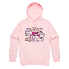 S / Pink / Large Front Print Mum's Vocab 👩💬 – Unisex Hoodie