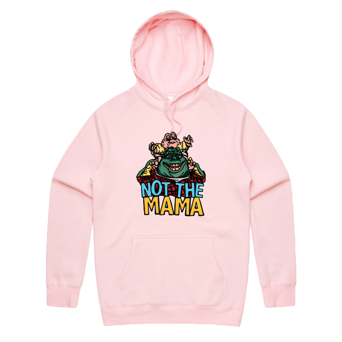 S / Pink / Large Front Print Not The Mama 🦕🍳 - Unisex Hoodie
